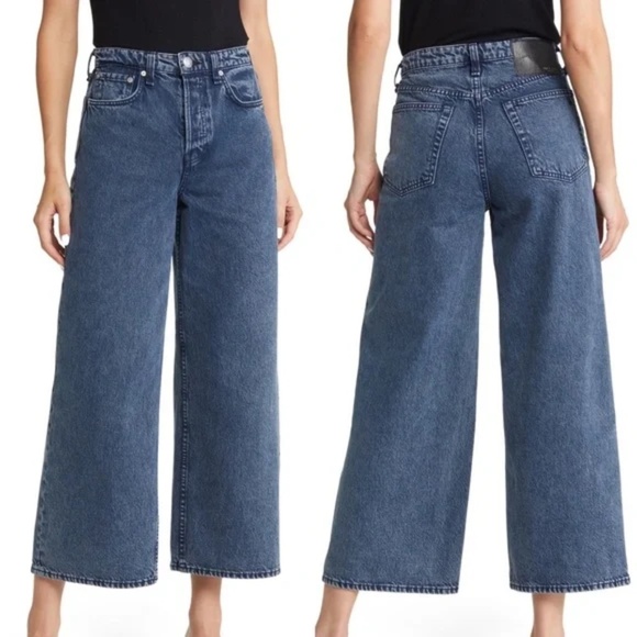 NWT rag & bone Maya High Waist Ankle Wide Leg Jeans in Bride Trail Sz. 26 - Picture 1 of 5